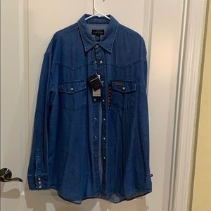 Moose Creek 2XL denim long sleeve shirt.